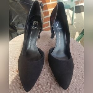 Franco Sarto Women's Black Suede Heels Size 10M - The Artist Collection Shoes